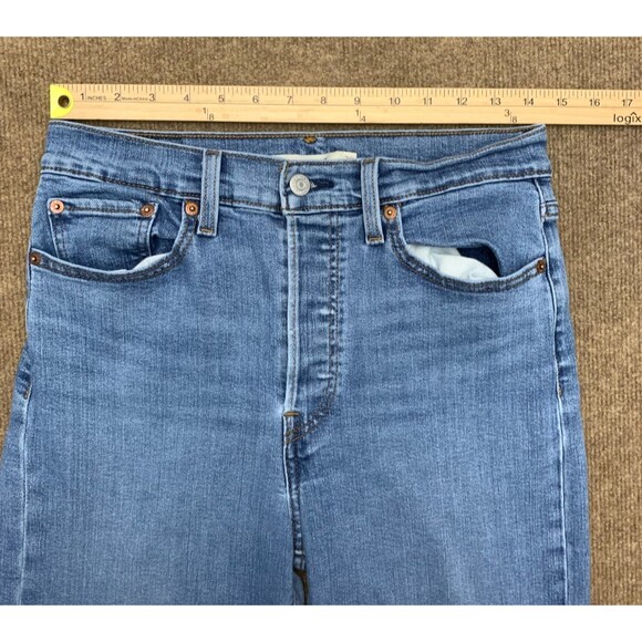 Levis Jeans Womens 30 Wedgie Straight Button Fly High Rise Released Hem Denim - Picture 4 of 11